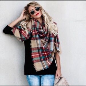 Vici plaid blanket scarf